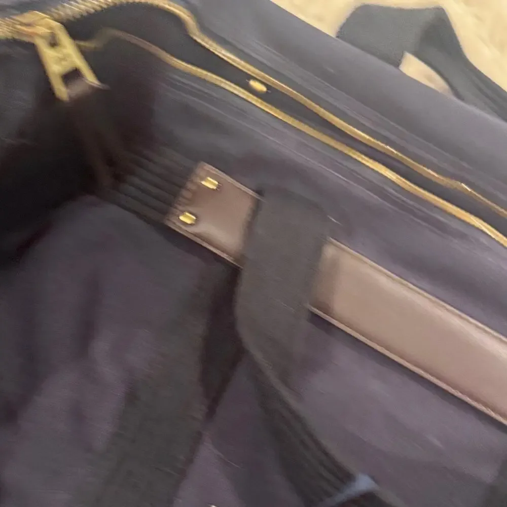 Tommy Hilfiger Modern Canvas Navy Men's Duffle Bag with Leather Trim